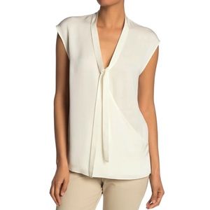 Theory Cream Sleeveless Blouse